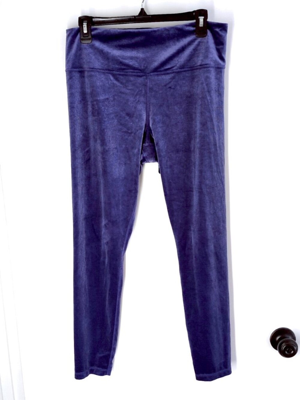 Athleta Elation Velvet Tight purple leggings L high rise athleisure